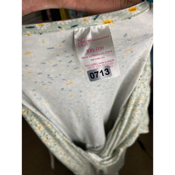 No Boundaries size xxl women seafoam floral wrap mini dress 0713 - Picture 2 of 4